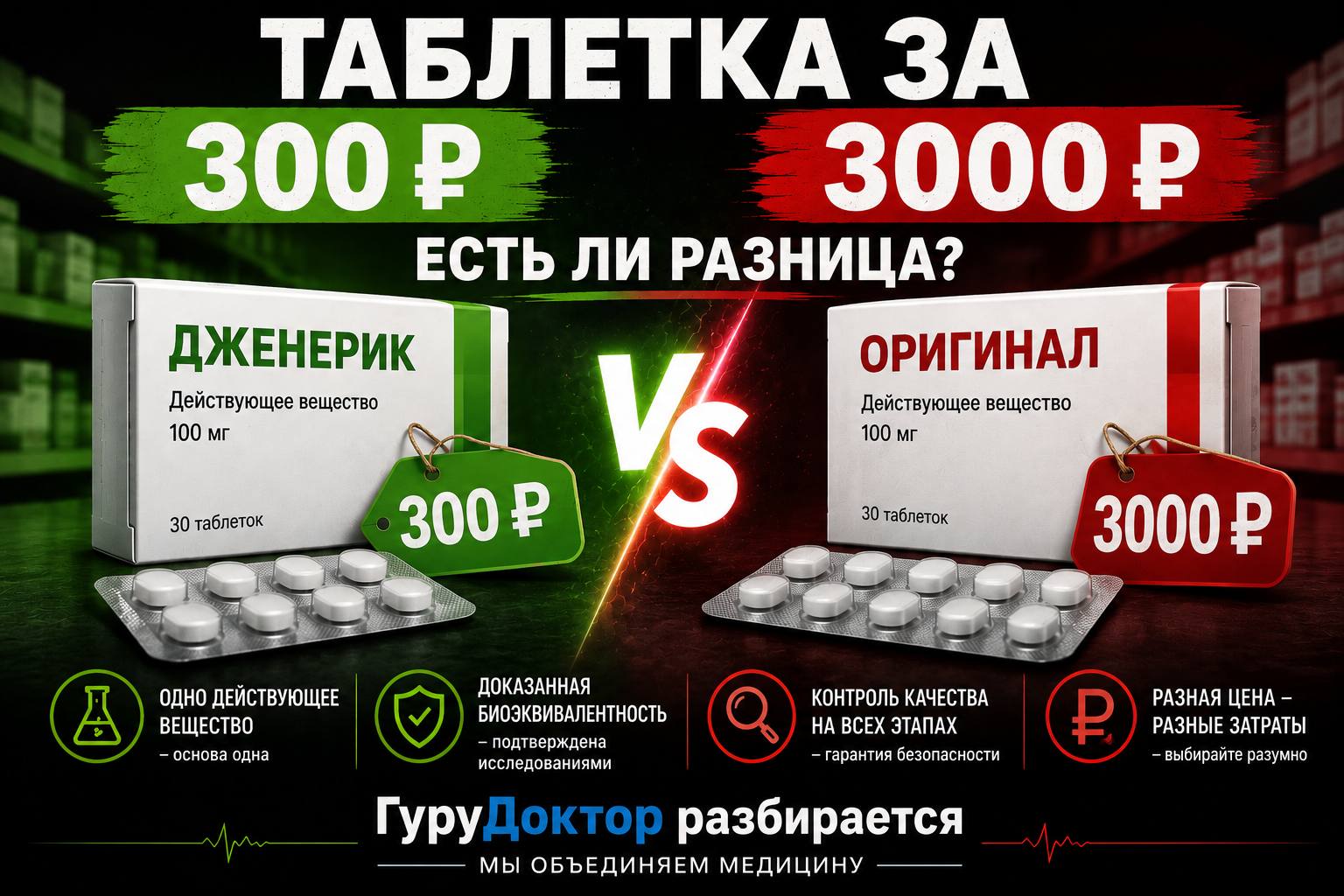 ДЖЕНЕРИК ИЛИ ОРИГИНАЛ: МЫ ПЕРЕПЛАЧИВАЕМ ЗА БРЕНД?